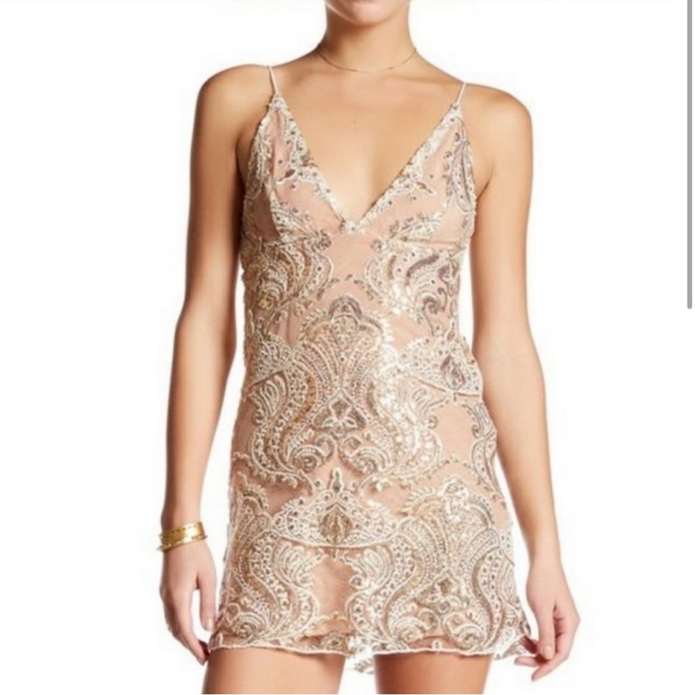 Free People Night Shimmers Sequin Mini Dress